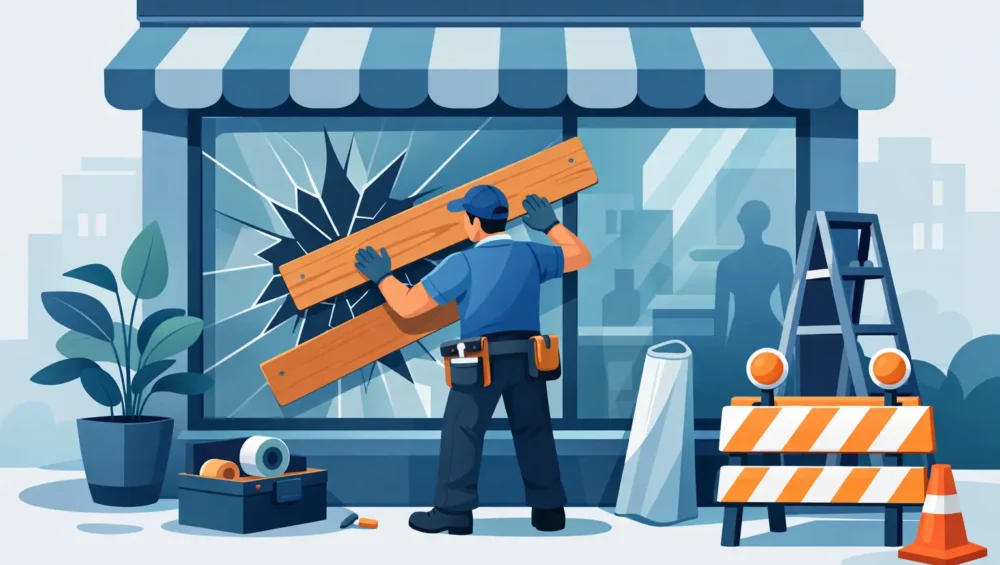 How to Secure Broken Storefront Glass Fast